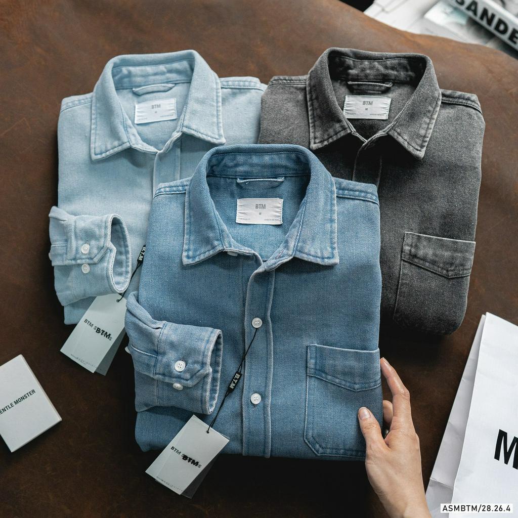 Áo sơ mi jean, áo sơ mi jacket denim chất vải dày dặn, form đẹp 28264