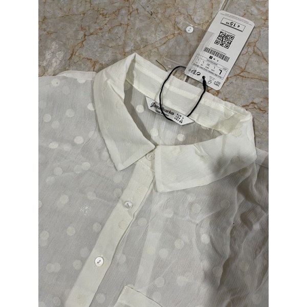 Áo Stradivarius Dư Xịn Chất Voan Ẩn Hiện Sexy 2 Màu Size M L