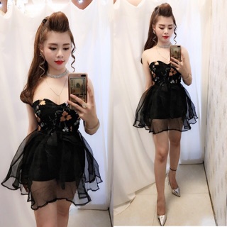 Váy cúp ngực thêu hoa 