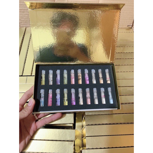 Hộp 20 chai nước hoa test mini hộp vàng