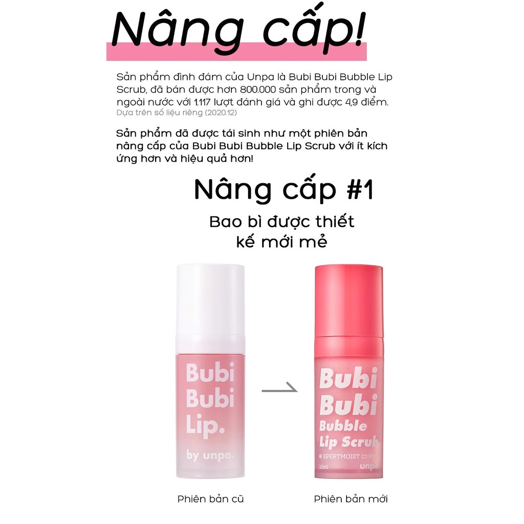 Tẩy Tế Bào Chết Sủi Bọt Thải Độc Môi Unpa Bubi Bubi Lip 10ml