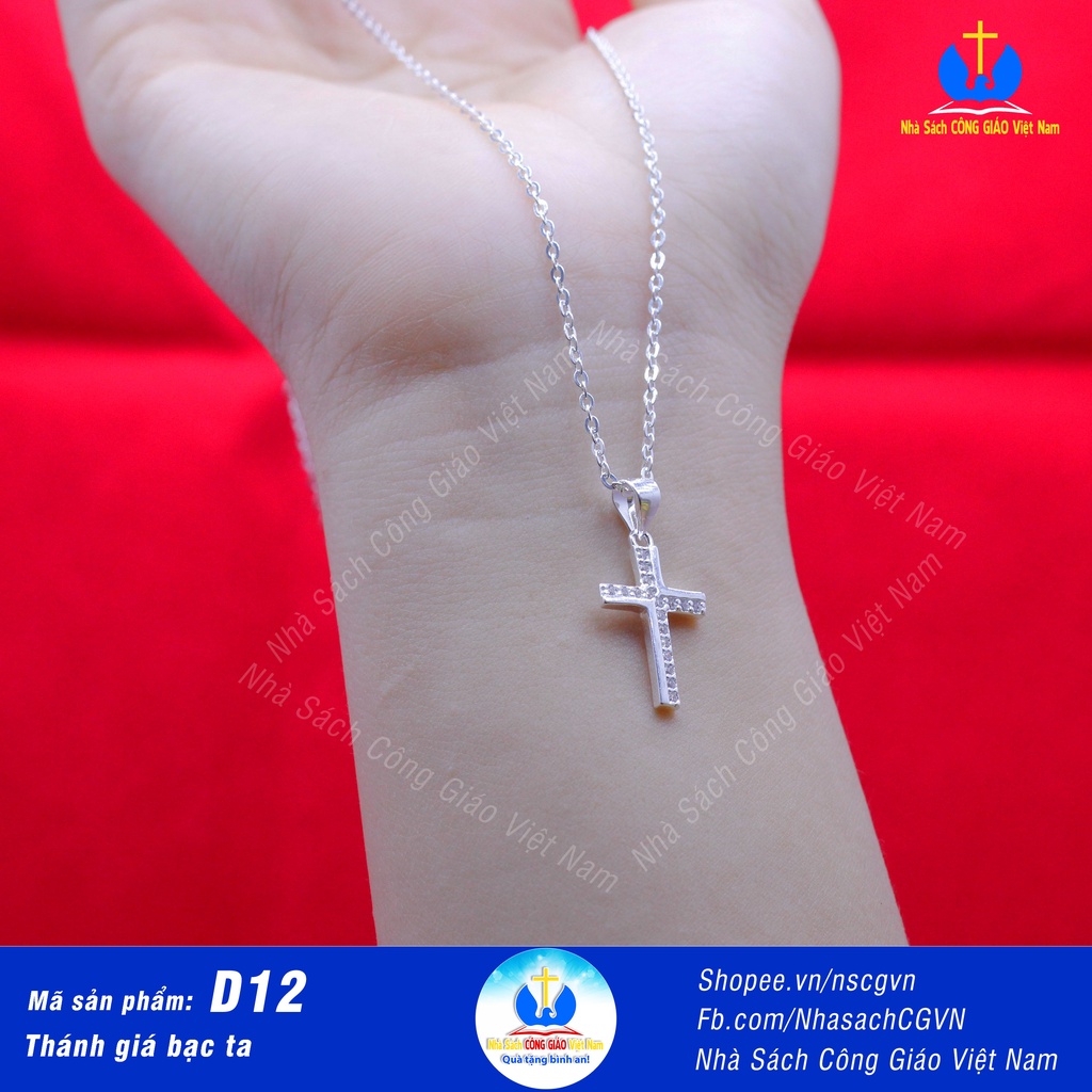 Thánh giá bạc ta - Mặt dây chuyền  D12 cho nam nữ, trẻ em - Quà tặng Công Giáo