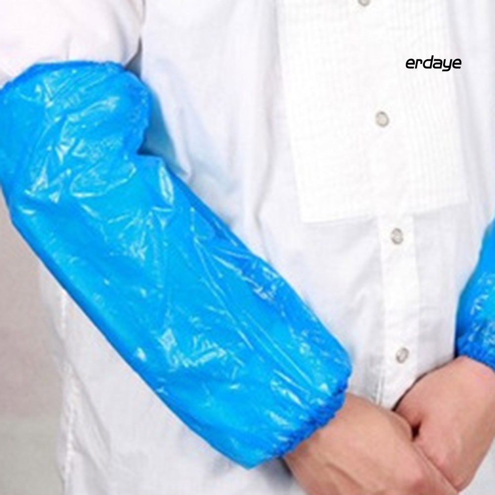 Set 100 găng ống tay bằng nhựa PE chống thấm nước dùng một lần đa năng tiện lợi