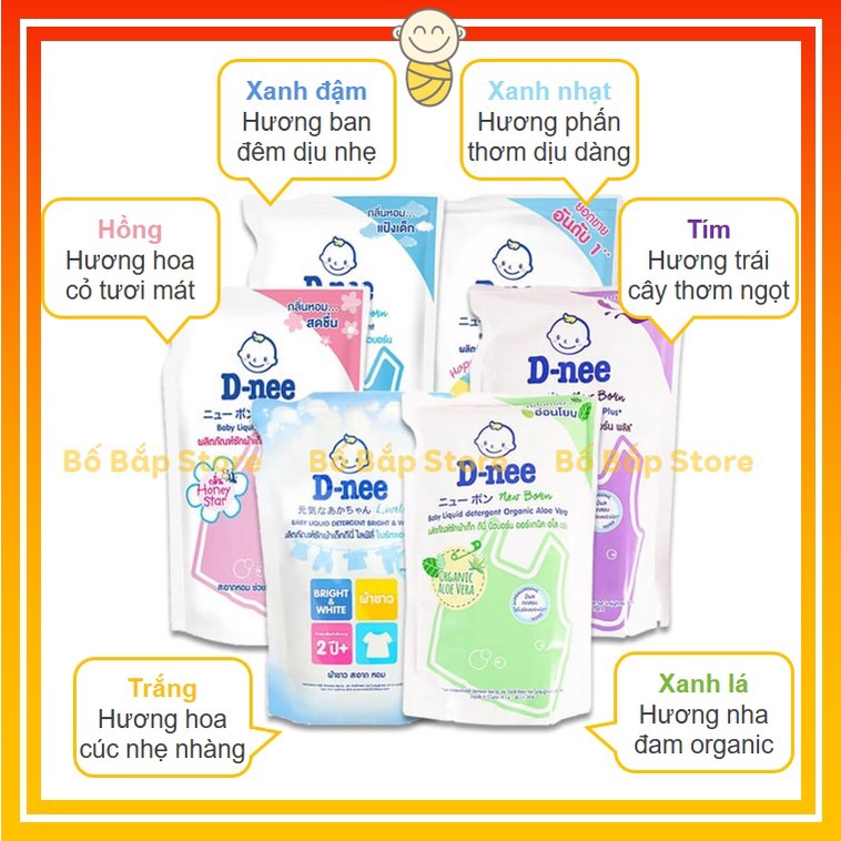 Nước Giặt Dnee ⚡𝟭𝟬𝟬% CHÍNH HÃNG⚡ Cho Bé Sơ Sinh (Túi 550ml) - Hàng Nội Địa Thái Lan - An Toàn Cho Trẻ Sơ Sinh