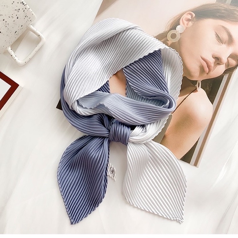 Khăn lụa màu omber đa năng thắt cổ áo sơ mi size 10x130cm