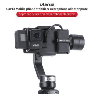 Ulanzi PT-6 Vlog GoPro Adaptor Plate với Mic Adapter cho GOPRO 7 6 5 Điện thoại Gimbal Moza Mini S Mịn 4 Osmo thoại di
