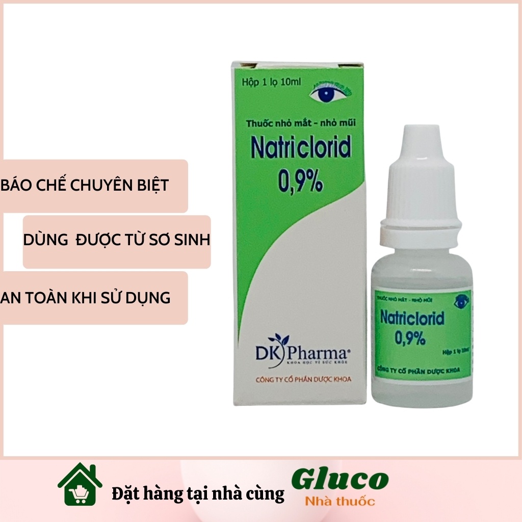 Nước muối sinh lý cho trẻ sơ sinh nhỏ mắt sinh lí Dược Khoa 10 lọ 10ml GLU002