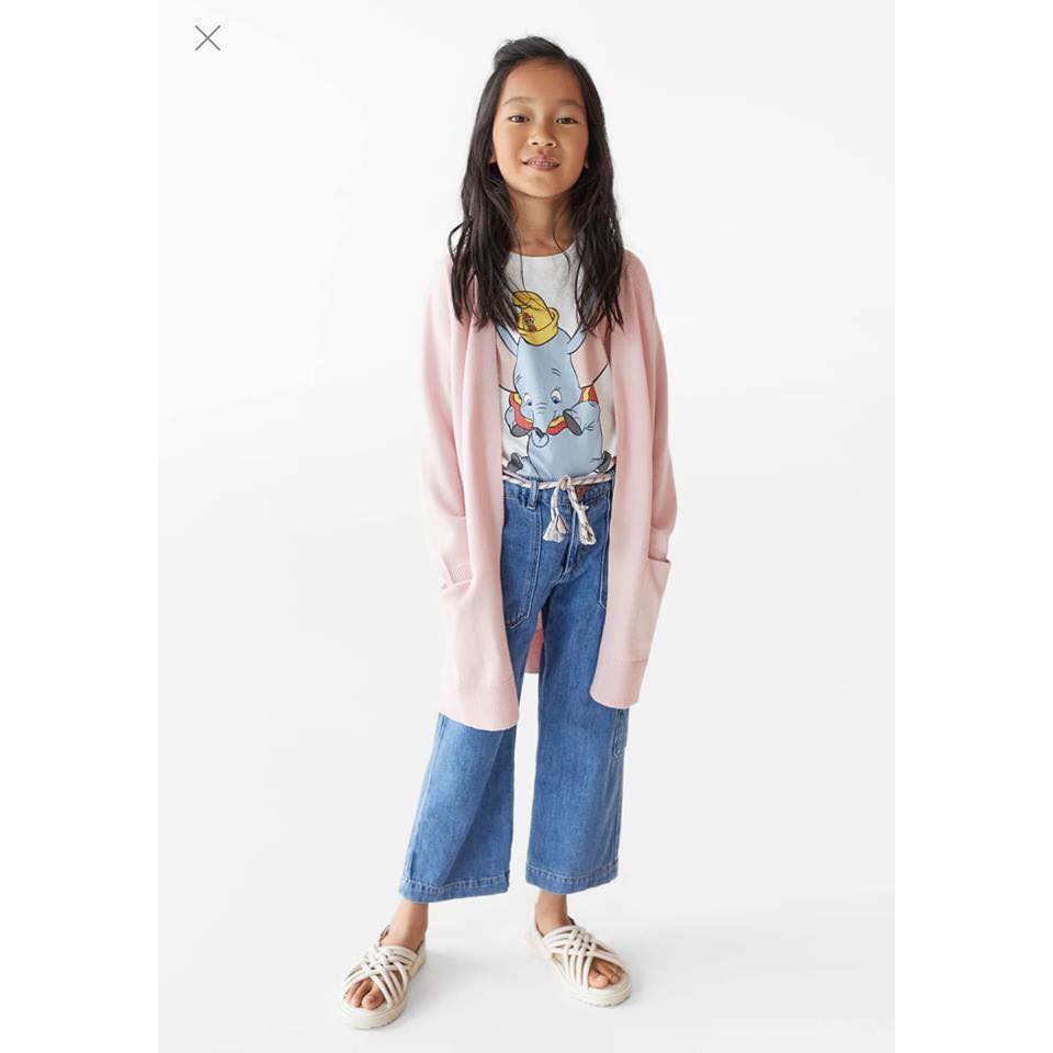 ÁO CADIGAN ZARA XUẤT XỊN GHI HỒNG BÉ GÁI SIZE 5-13/14 TUỔI