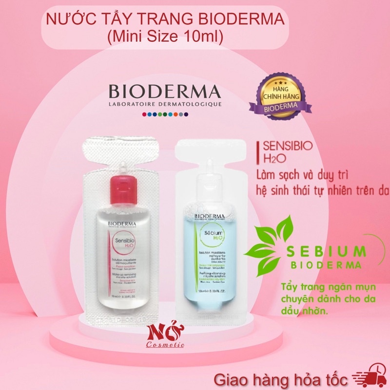 Nước Tẩy Trang Bioderma H2O Sebium Da Nhờn Mụn - Créaline Da Khô Nhạy Cảm 10ml