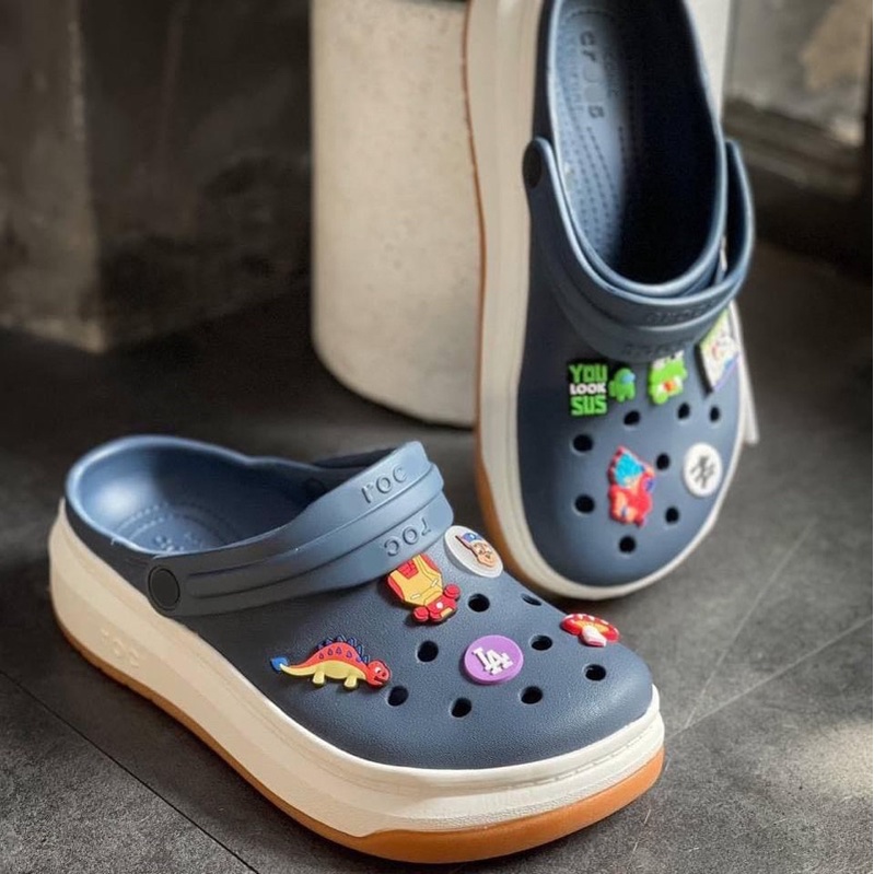 Sục cross band force cho nam nữ đế cao 3cm, giày đi mưa chống hôi chân