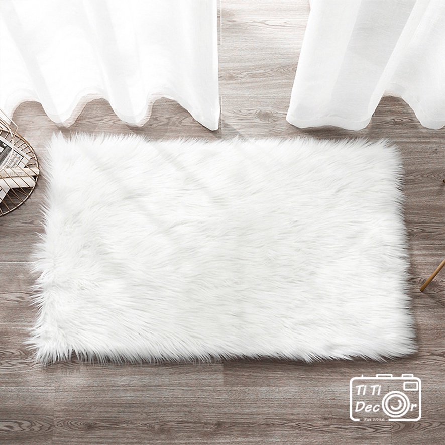 Thảm Lông Trải Sàn Phòng Khách TiTi Decor, Tấm Thảm Trải Sàn Nhiều Màu, Thảm Lông Decor