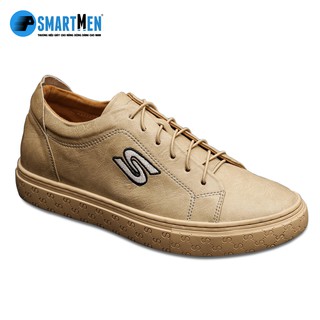 Giày thể thao Da bò tăng chiều cao SMARTMEN STAR-03 Nâu