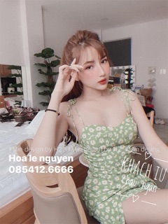 Đầm maxi cúp ngực hoa cúc