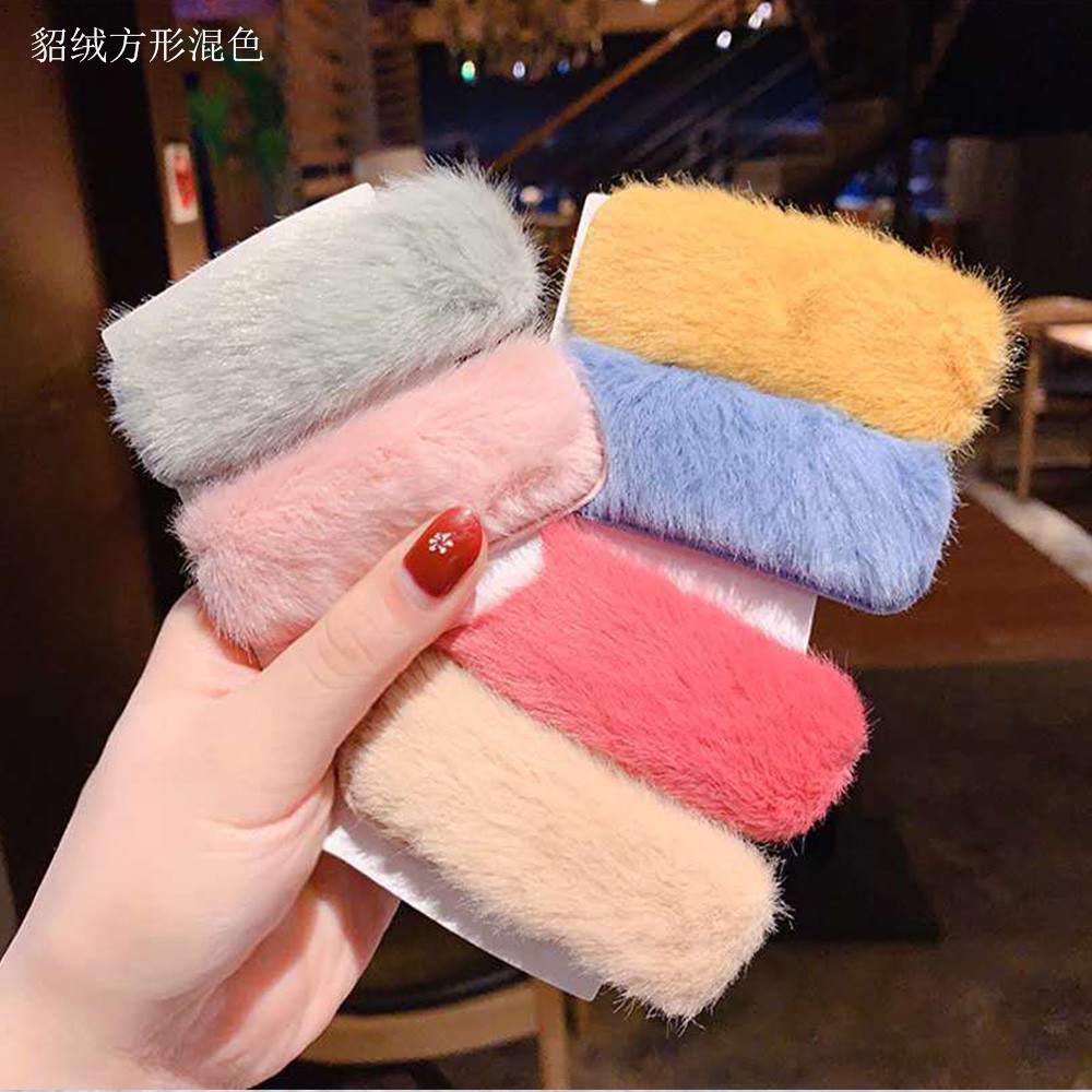 Kẹp tóc lông nhung đơn giản dễ thương phong cách hàn quốc cho nữ