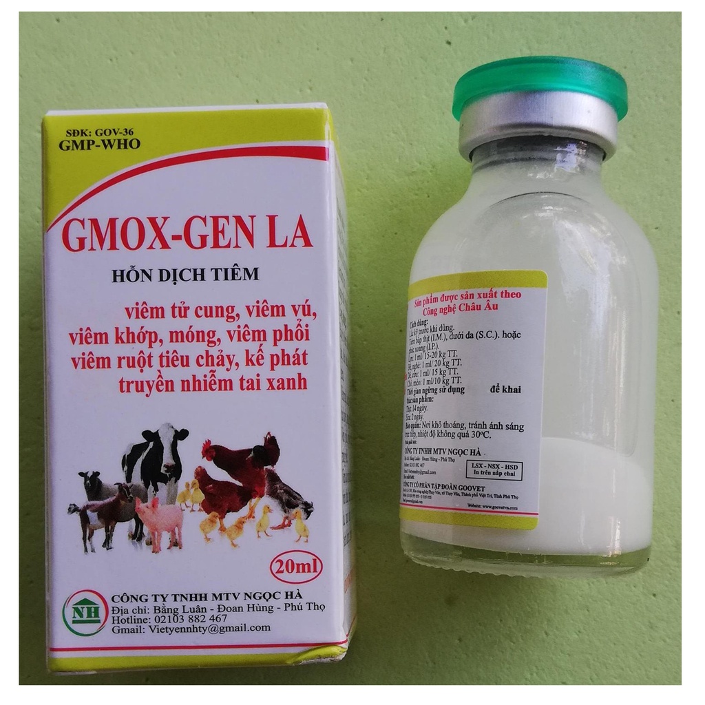 GMOX-GEN LA 20ml Dùng tốt cho Lợn, Bê, nghé Chó, mèo Dê, cừu