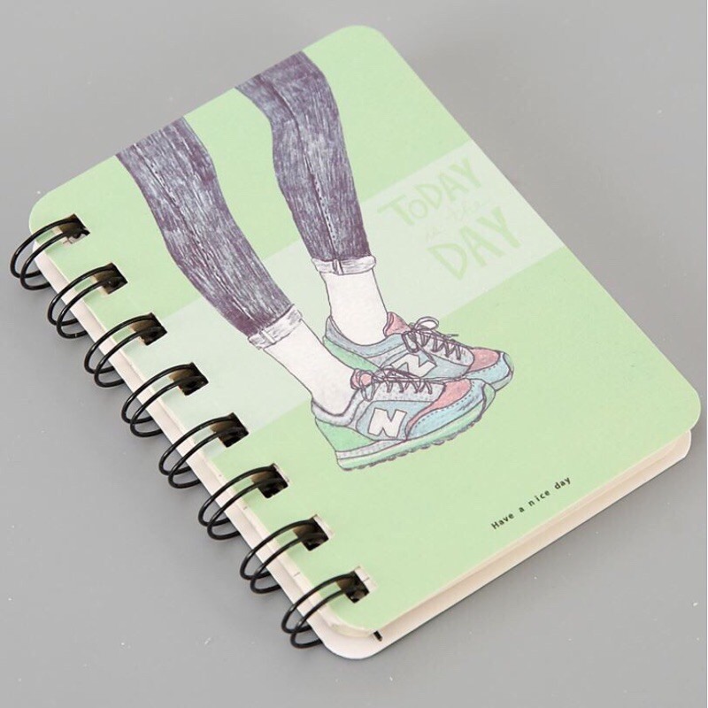 Sổ tay mini gáy lò xo, sổ tay ghi chép hoạt hình đáng yêu( 80 tờ)