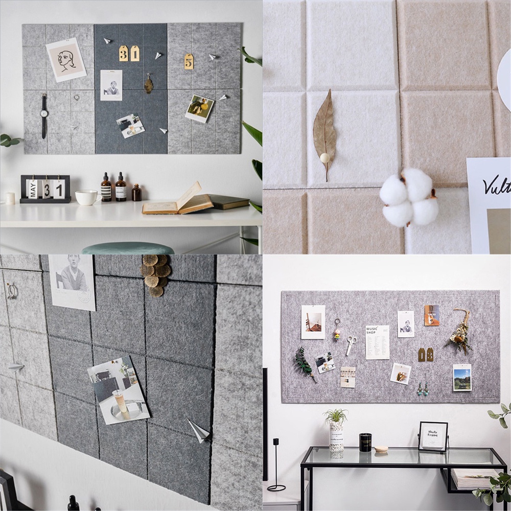 Miếng dán tường bằng vải nỉ mềm mại họa tiết lưới hình vuông đơn giản xinh xắn trang trí nhà cửa
