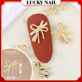 Charm nail gắn móng , charm nơ gắn đá đính móng màu vàng