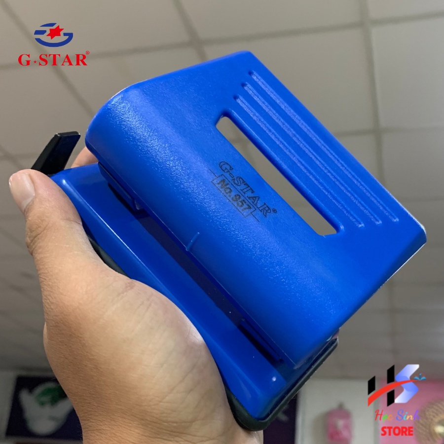 Máy Bấm Lỗ G-star GS957 Size Lớn Bấm 2 Lỗ, Công Suất Bấm 20 Tờ Một Lần Bấm