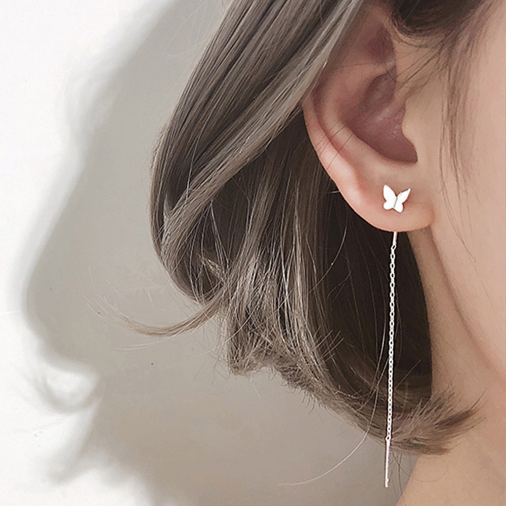 Bông tai dáng dài mặt hình bướm xinh xắn dành cho nữ