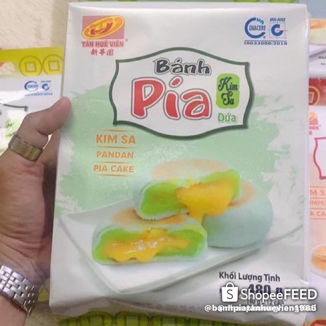 BÁNH PÍA KIM SA TRỨNG MUỐI TÂN HUÊ VIÊN CHÍNH HÃNG BÁN LẺ CÁI DATE MỚI