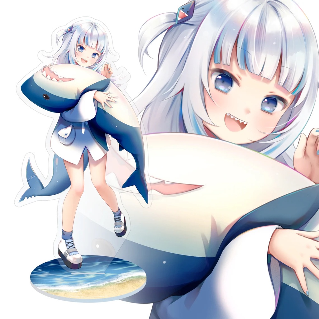 Mô hình đứng standee bằng arcrylic Hololive nhân vật Vtuber bóng chày decor góc học tập để bàn làm việc cao 15cm