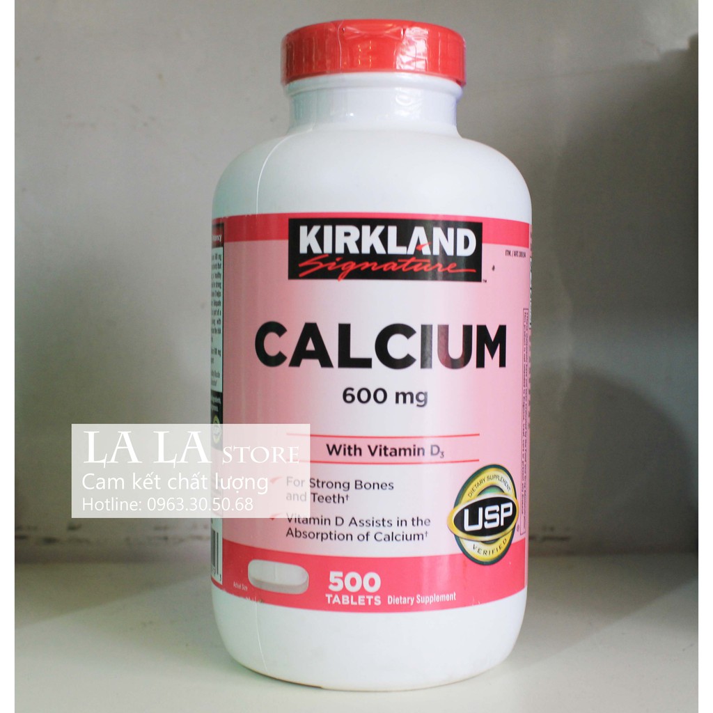 [Mẫu Mới ] Viên Uống Canxi Kirkland Calcium + D3 Của Kirkland 500 viên