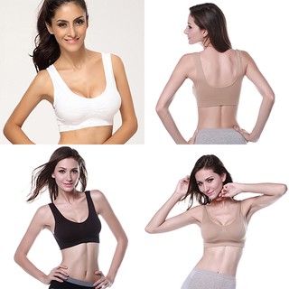 Áo ngực thể thao không gọng có đệm lót co dãn linh hoạt tiện dụng cho nữ