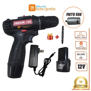 Máy Khoan Pin FERVOR 12V 2 Tốc Độ Có Đèn Led