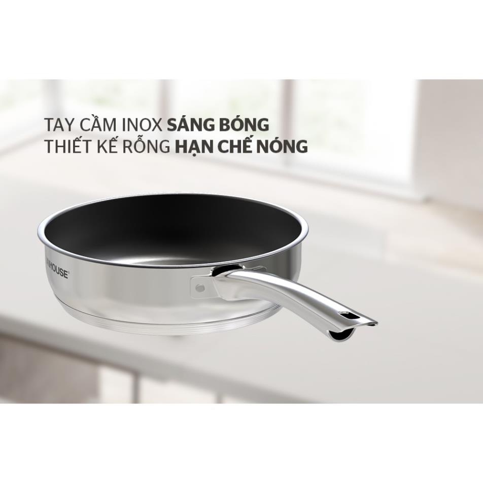 CHẢO INOX 5 ĐÁY BẾP TỪ SUNHOUSE 20/24/26CM