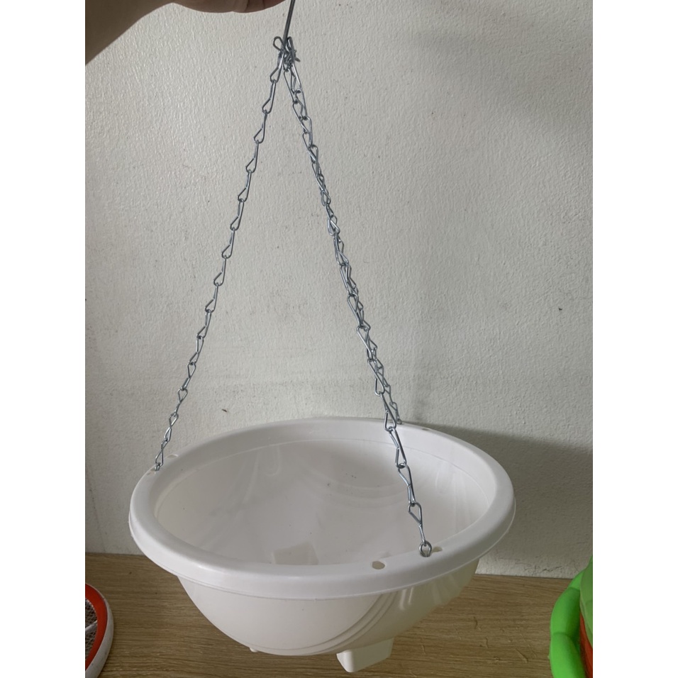 Chậu chảo kèm dây xích 2 size chất liệu dày dặn, treo ban công, sân vườn
