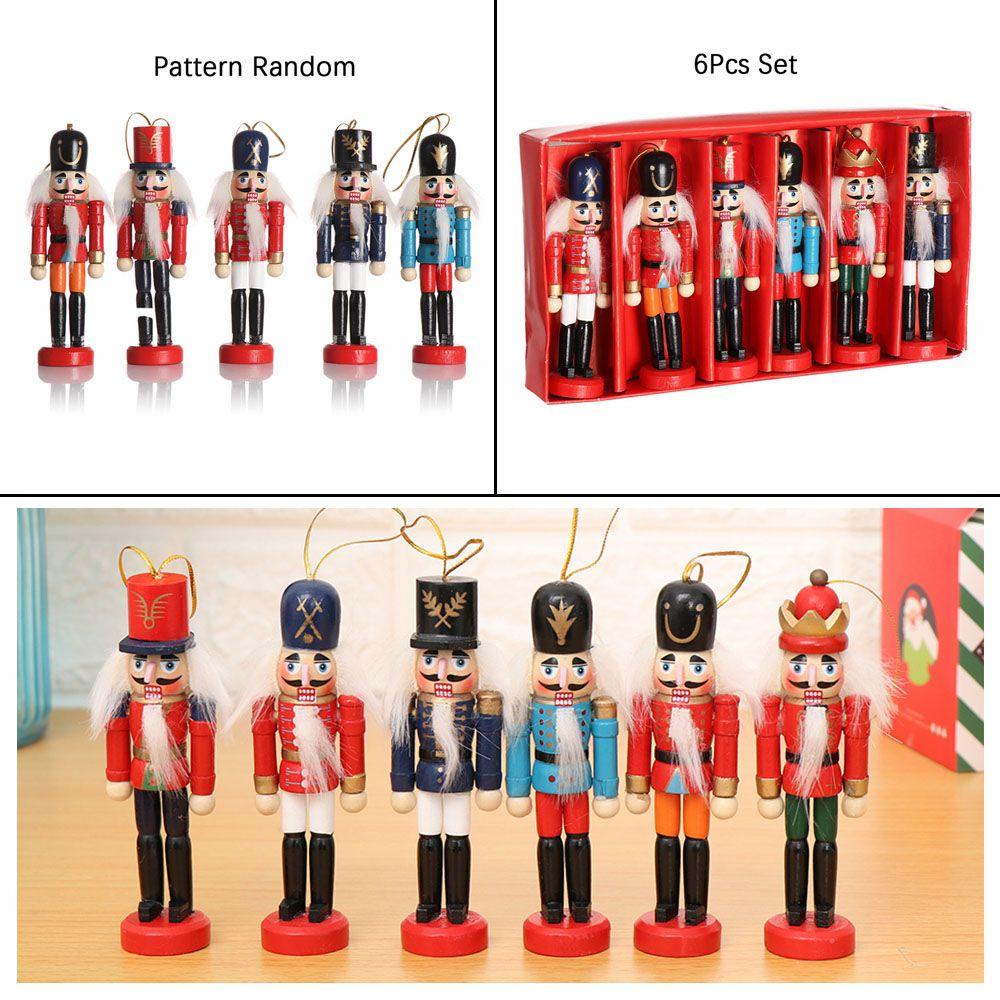 LANSEL 1 / 6 Người Lính Bằng Gỗ Trang Trí Cây Thông Giáng Sinh Năm Mới