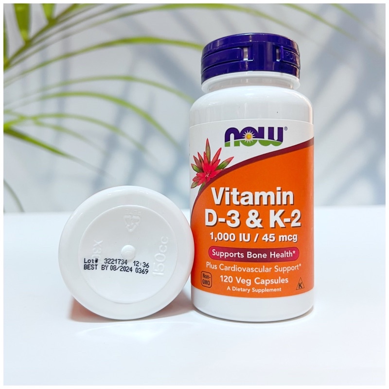 Now Vitamin D3 1000IU &amp; K2 45mcg 120v Chính Hãng Mỹ