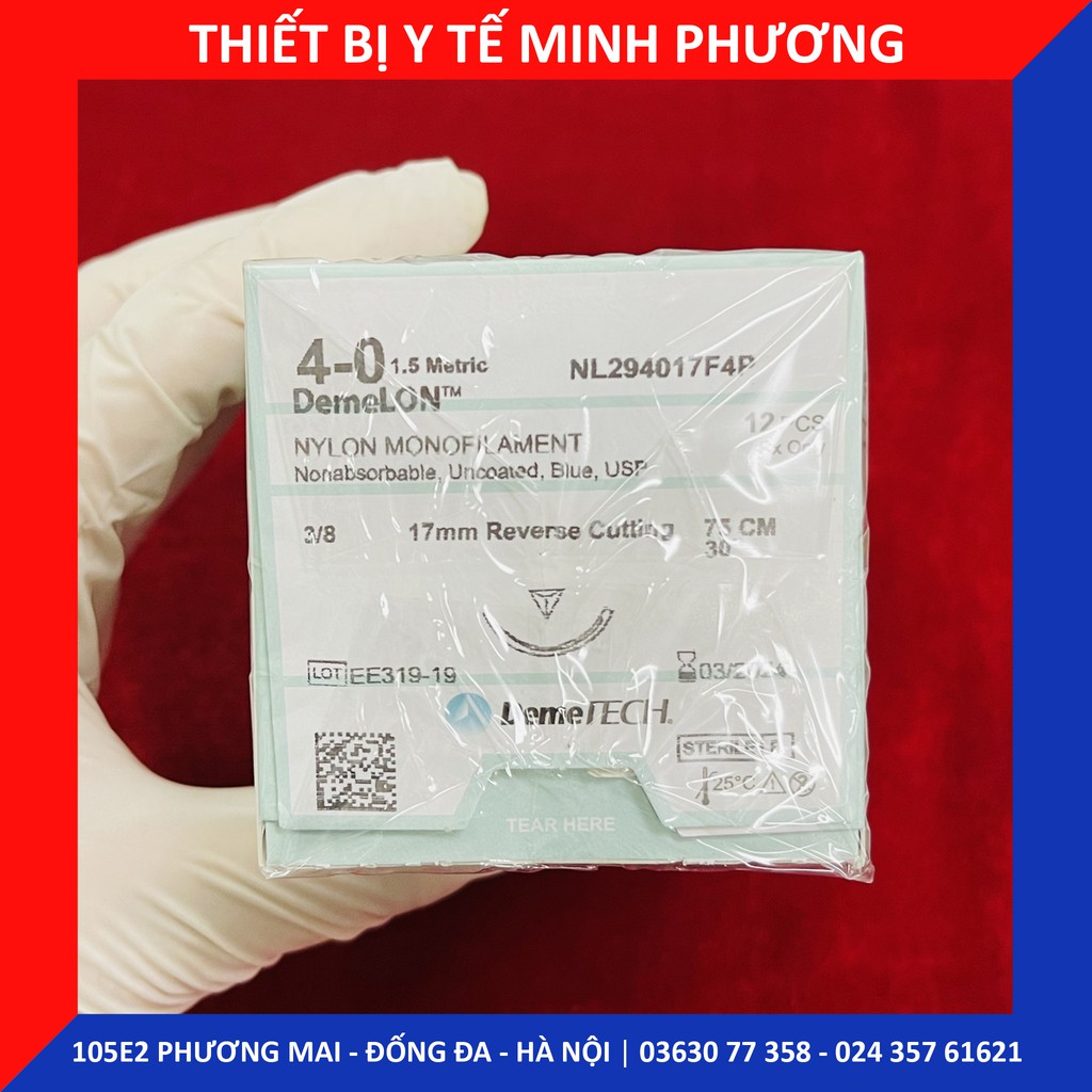 [ĐẠI LÝ PHÂN PHỐI] Bán lẻ Chỉ khâu DEMELON DEMETECH Nylon không tiêu dùng trong phẫu thuật số 4/0