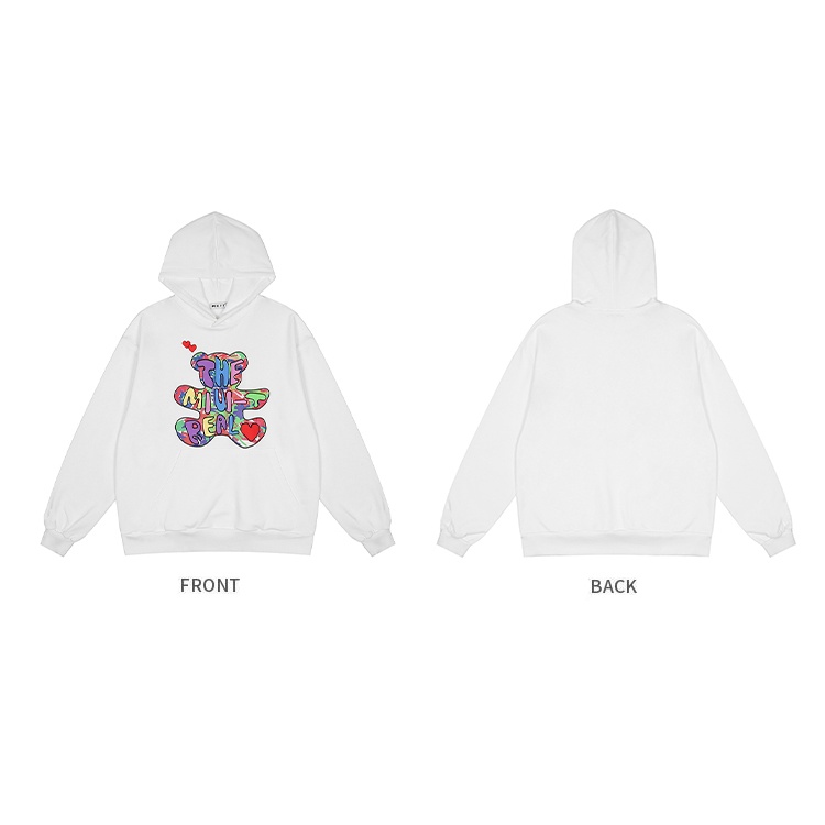 Áo Hoodie GYG Unisex Crayon Bear Form Rộng Oversize Phong Cách Hàn Quốc