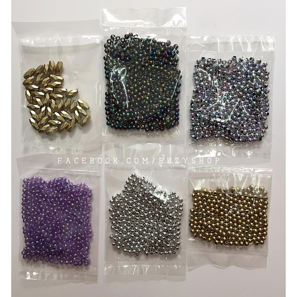 hạt nhựa xỏ vòng, trang trí (loại hạt 3mm, có nhiều mẫu) [nguyên liệu thủ công, phụ liệu handmade]