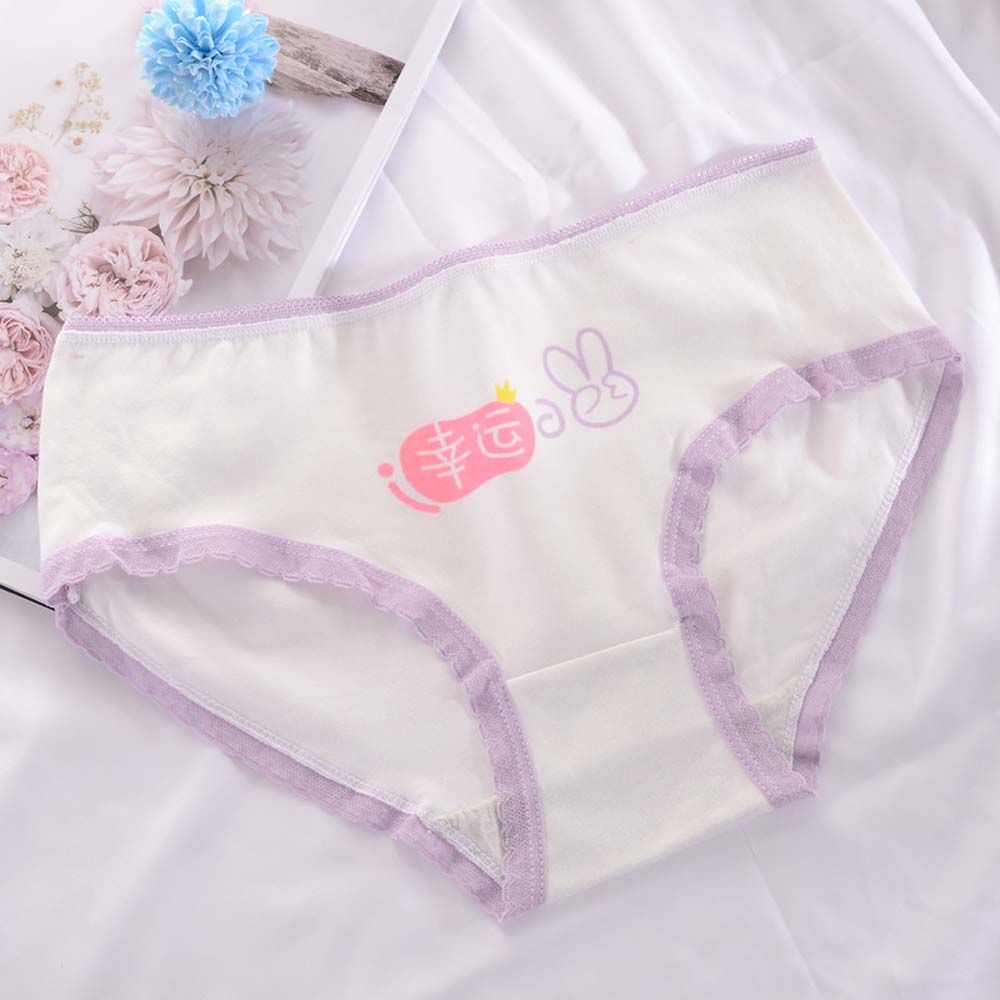 Quần lót cotton không đường may in hình chân mèo dễ thương cho nữ BACK2LIFE