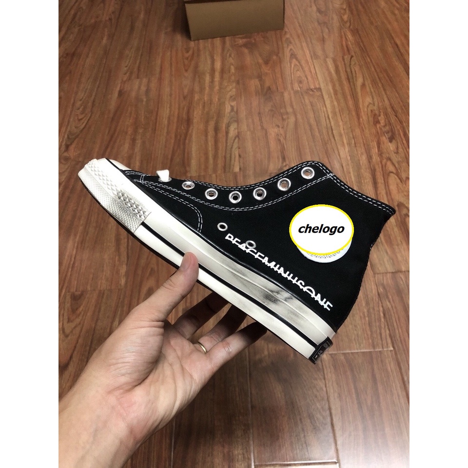 Giày thể thao cổ cao đen trắng hoa cúc nam nữ kèm box | BigBuy360 - bigbuy360.vn