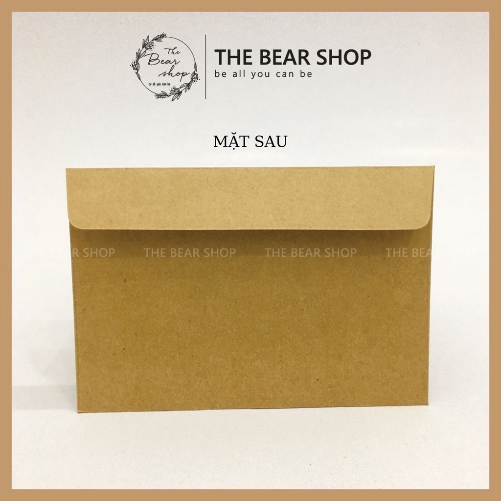 Thiệp handmade vintage giấy kraft - Kích thước 16x11cm hàng loại 1 - The Bear Shop