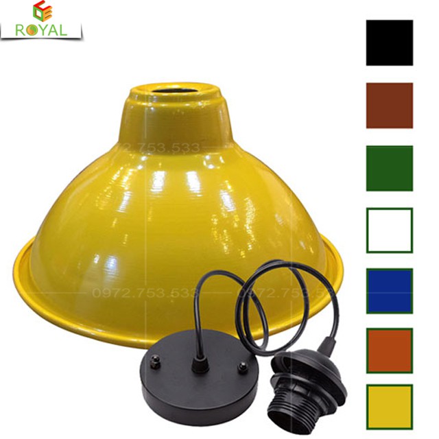 Chao đèn thả nhiều màu kèm bộ dây đui và đế ốp trần