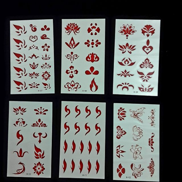 (Được chọn mẫu) Hình xăm nước hình xăm dán tatoo mini stickers chu sa cổ trang cosplay đẹp dễ thương cá tính Hot hit