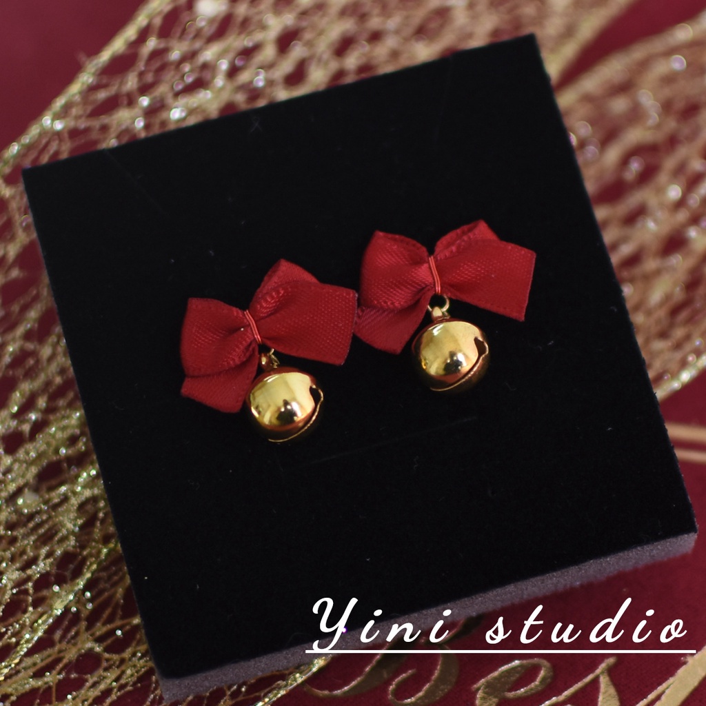 Khuyên Tai Dạng Kẹp Hình Nơ Đỏ Thiết Kế Thanh Lịch Dễ Phối Đồ Thời Trang Phong Cách Hàn Quốc Cho Nữ