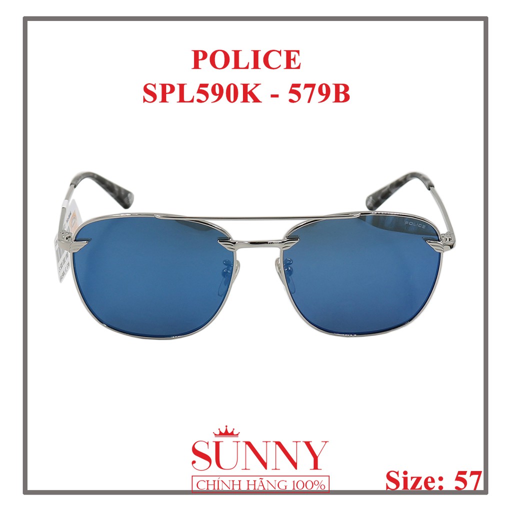 Kính mát Police chính hãng SPL590K màu sắc thời trang, thiết kế dễ đeo bảo vệ mắt