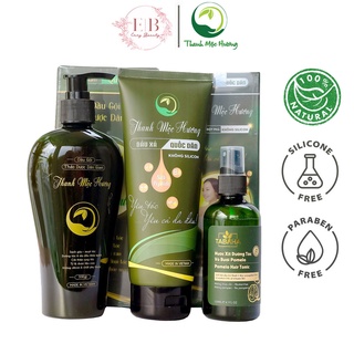 Combo Dầu Gội Dầu Xả Thanh Mộc Hương Không Silicon Tặng Chai Xịt Dưỡng Tóc
