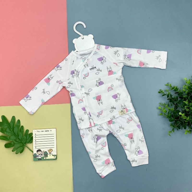 Bộ Sơ sinh Cúc Chéo Dài Tay LITIBABY cho bé gái, bé trai size 3-18 tháng -2H4800