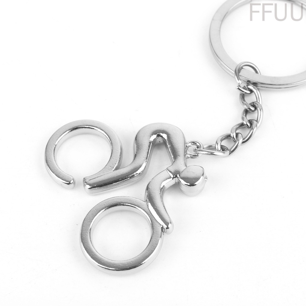 Móc khóa kim loại kiểu xe đạp độc đáo màu bạc