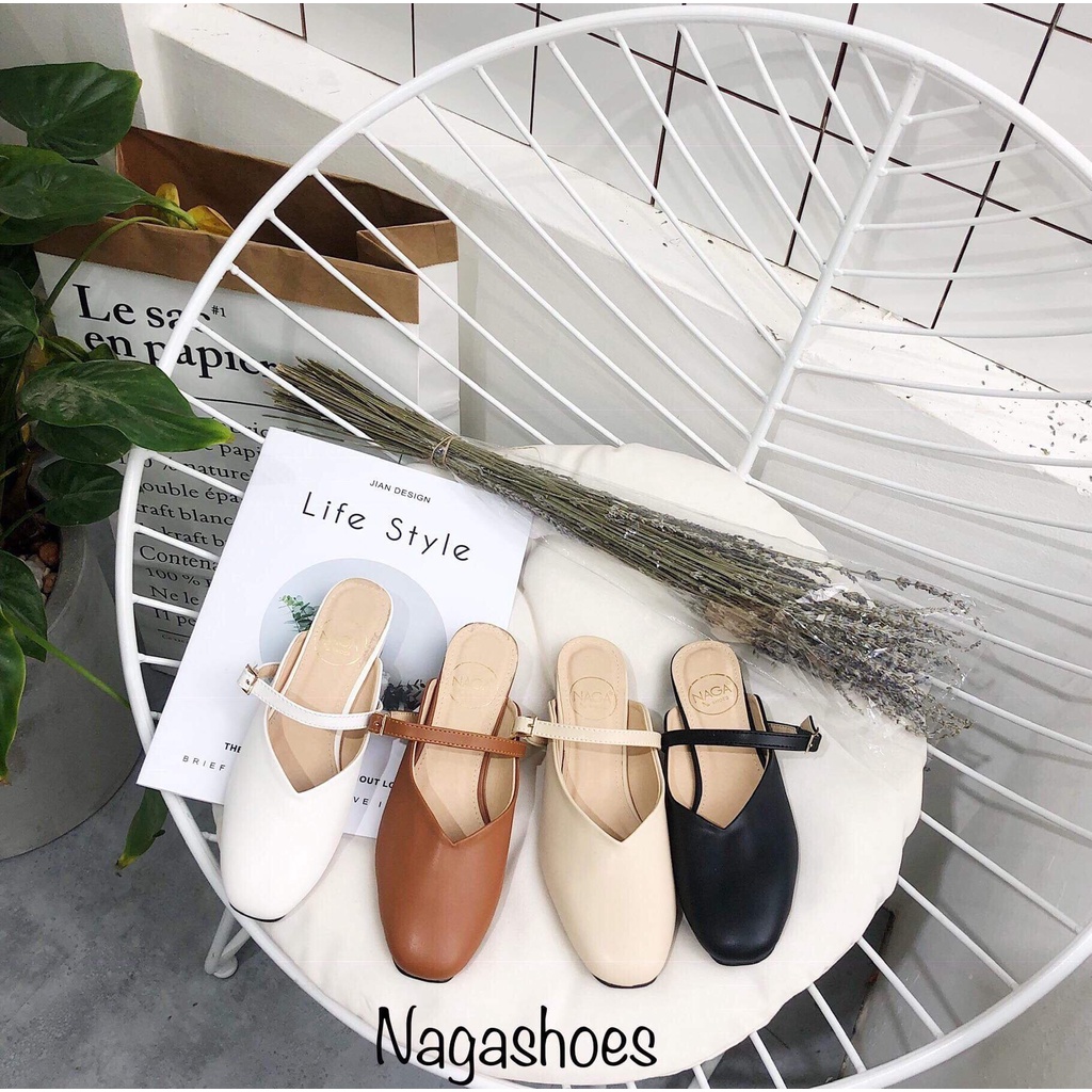 [FORM BÉ- CHỌN LÊN 1 SIZE] Dép bít mũi vuông Nagashoes NAD24