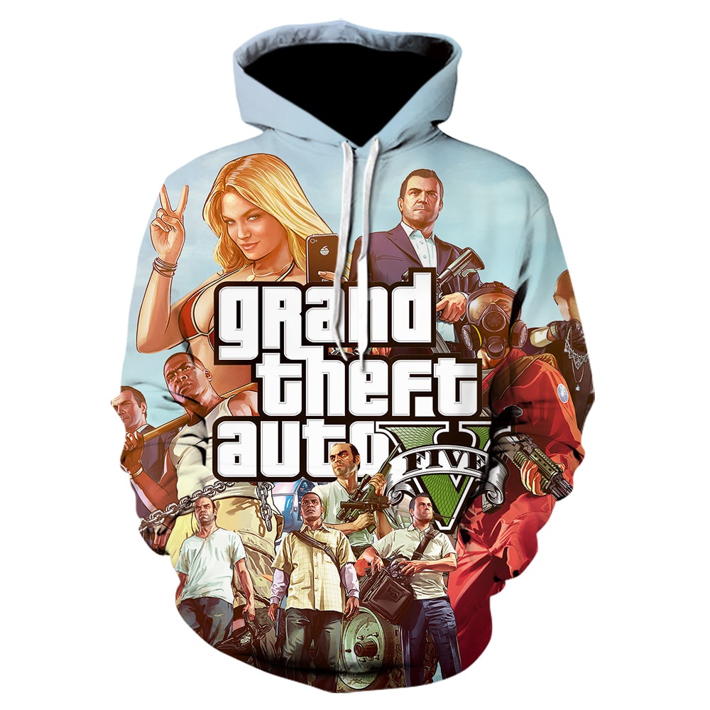 Áo Khoác Hoodie In Hình GTA5 Game R Star 3d Phong Cách Hip Hop Mới 2021 Cho Grand Theft Auto V GTA
