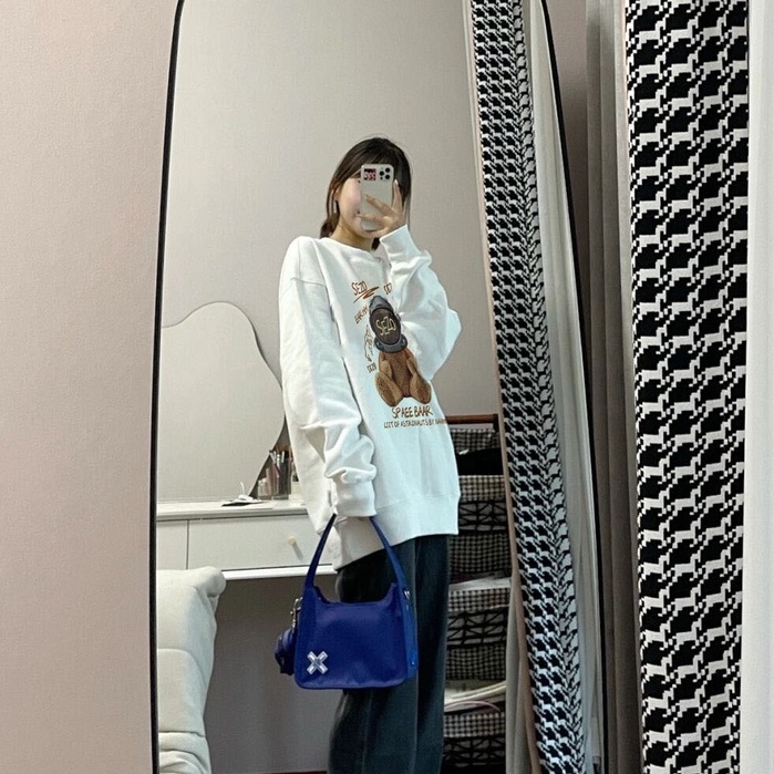 Áo sweater SELVZE chất liệu cotton cổ tròn phong cách Mỹ thời trang cao cấp cho nữ
