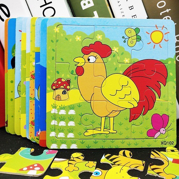 Đồ Chơi Gỗ Tranh Ghép Hình Thông Minh 2D Hình Động Vật Và Phương Tiện Giao Thông